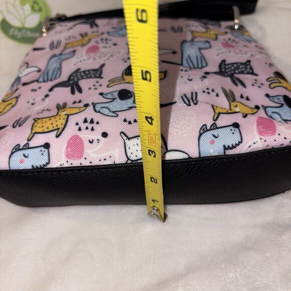 Lily Bloom Nylon Pink Dog Paws Lined Handbag Purse Puppy Crossbody NEW - Picture 7 of 8